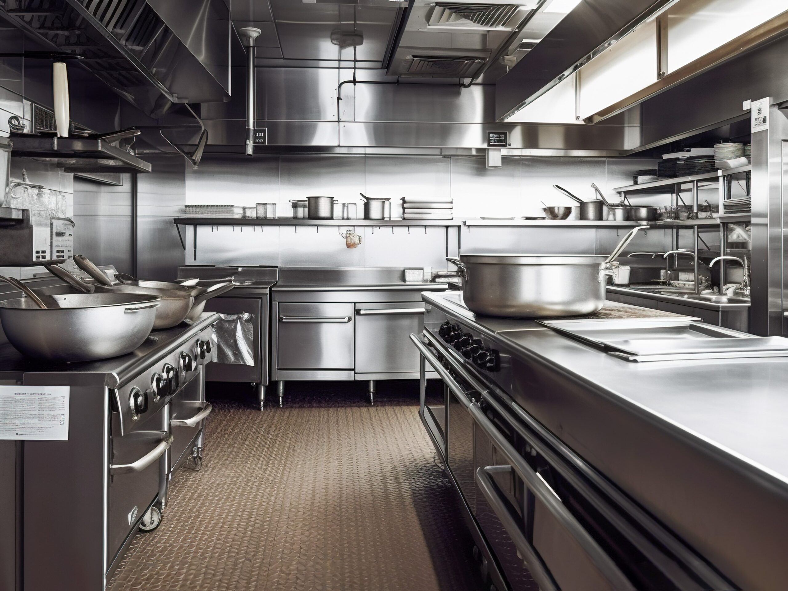 Organized and Clean Modern Restaurant Kitchen, Where Culinary Art Meets Technology, Generative AI
